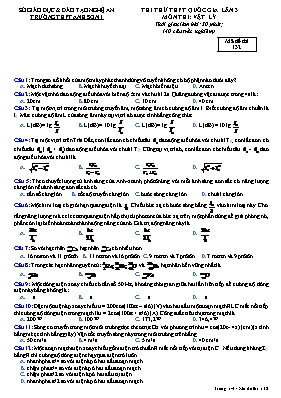 Đề thi thử THPT Quốc gia môn Vật lý lần 3 - Mã đề 132 - Trường THPT Anh Sơn 1